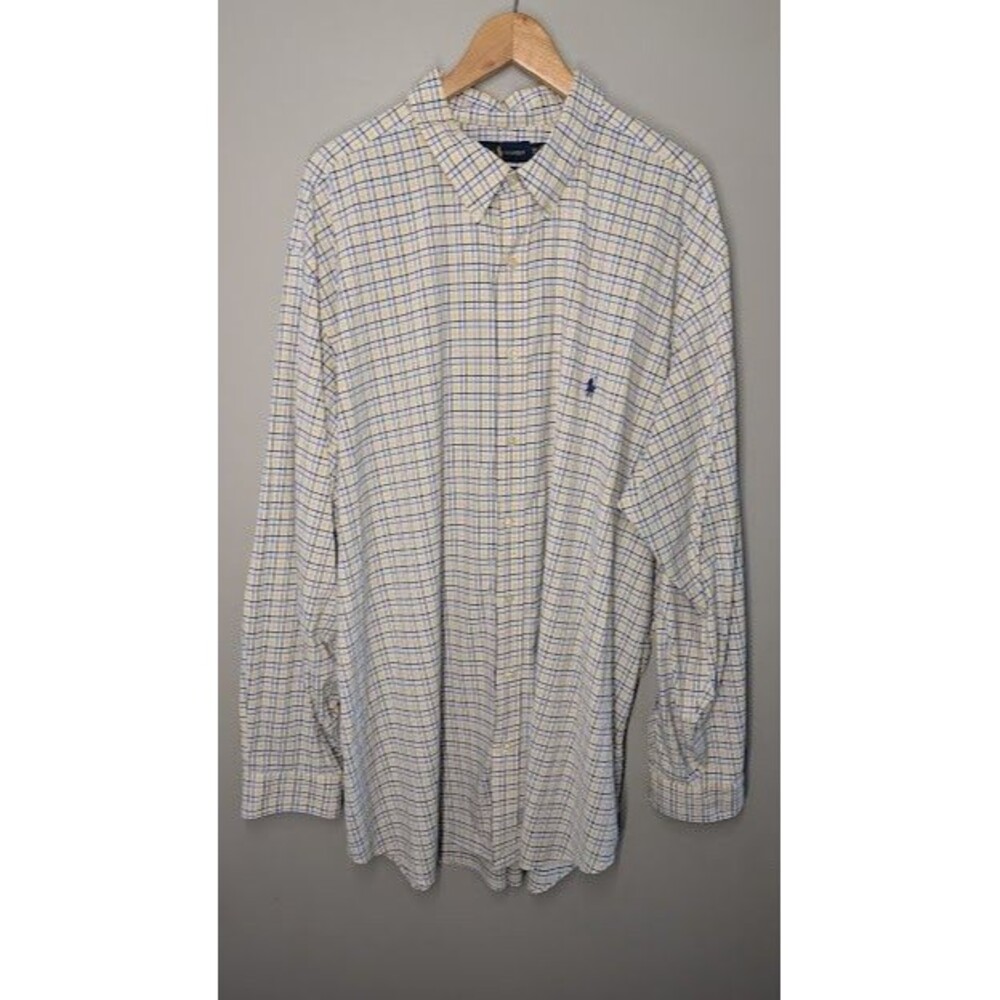 Polo Ralph Lauren Performance Shirt Men’s Size 3XLT Multicolor Blue/Yellow